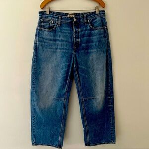 Madewell Jeans Darted Barrel Leg Jeans Blue Denim Size 30
